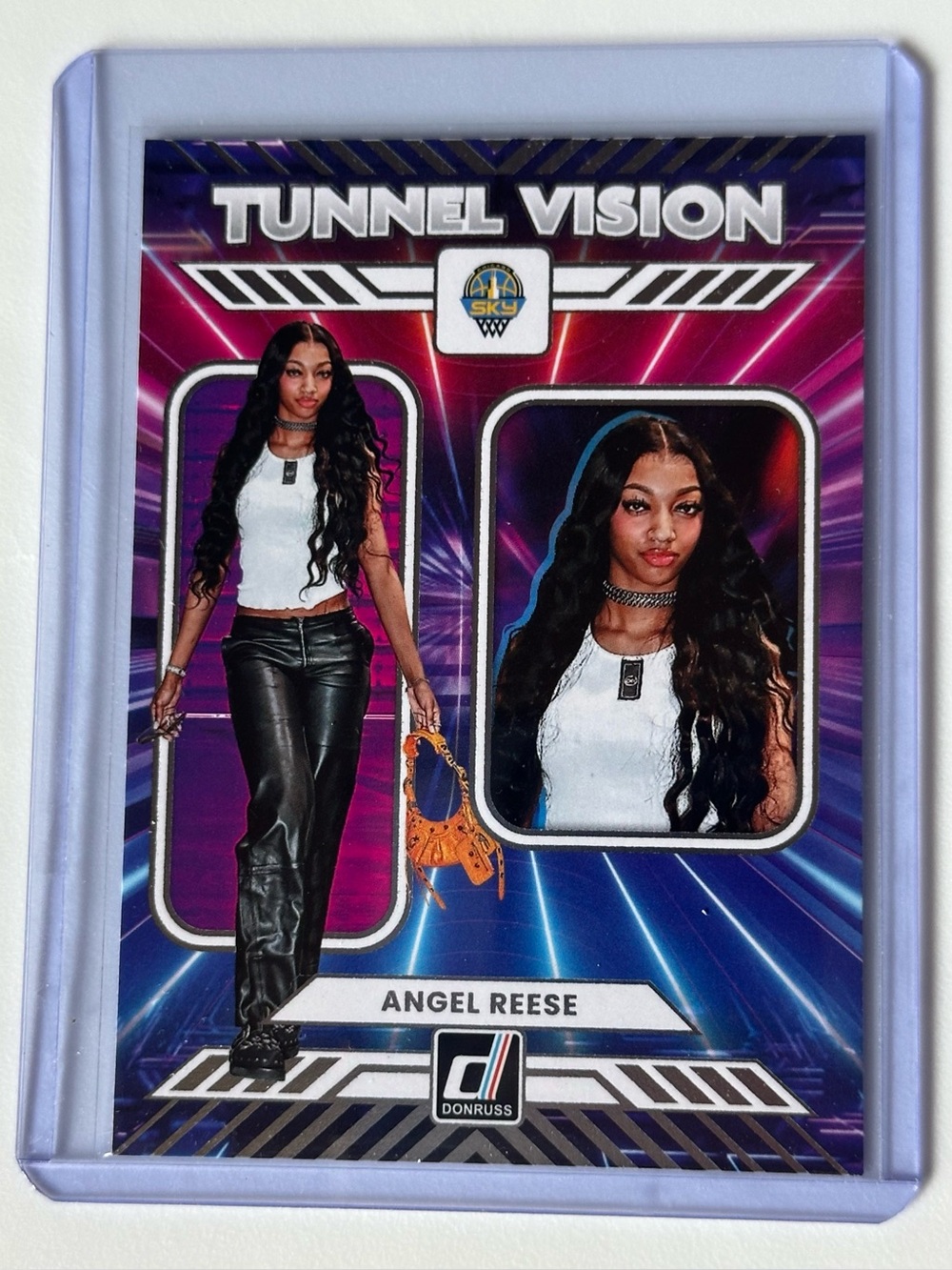 Angel Reese Tunnel Vision Card - Purple/Blue/Pink 2025. Style, Fashion and Skill